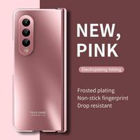 Smūgiams atsparus matinio stiklo plėvelės Coque dėklas, skirtas Samsung Galaxy Z Fold 4 5 g sulankstomas 4 sulankstomas 5 sulankstomas 3 sulankstomas 3 5 2 sulankstomas 2 apsauginiai maišelių dangteliai for Samsung Z Fold 2 rožinio aukso spalvos