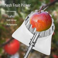 Teleskopinis nerūdijančio plieno vaisių rinktuvas su tinkliniu maišeliu 1 Galvanized Metal Net Bag Head gray