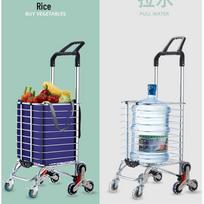 Portable Folding Water Bottle Trolley Cart - Compact Household Shopping Cart with Drawbar Two Wheel Economy, Foam Wheel