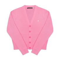 Acne Studio C60104 Cameo Pink  Drm  Face Logo Patch V Neck Public Cardigan C60104 CAMEO PINK (XS)