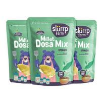 Slurrp Farm High Protein Millet Dosa Instant Mix, Supergrains And Spinach, Natural And Healthy Food, 150g (Pack Of 3) 300GM