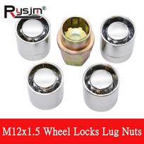 4Pcs Universal M12x1.5mm Alloy Locking Nuts Anti Theft Racing Car Wheel Lock Nuts Auto Tire Wheel Bolts With Keys