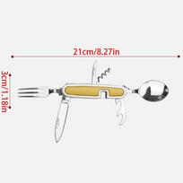 Camping Cutlery Stainless Steel Travel Cutlery Foldable Utensil Rust-Proof Multi-Functional Flatware For Backpacking RV Camping