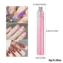 Nail Art Design Tip Painting Carving Dotting Pen Stainless Steel Bristles Starry Sky Handle Nail Art Dotting Tools rožinė