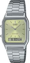 CASIO Ana-Digi Quartz Wristwatch Vintage Series AQ-230A-9AMQY Unisex Dual Time Lime Yellow Overseas Model
