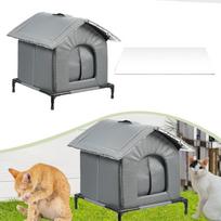 Insulated, Waterproof And Portable Outdoor Cat House – Ideal As A Shelter for Stray Cats in S gray