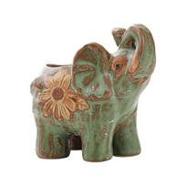 Durability Ceramic Elephant Planter Farmhouse Succulents Plant Pots for Windowsill Or Office Decoration