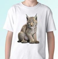 Lynx kids boys T-Shirt tee top funny cute animal wild cat gift s s kids baby sizes 100