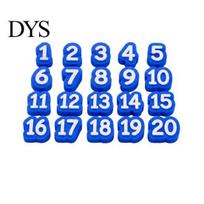 Reusable Pencil Stubs 1-20 20 Pcs Numbered Toppers, Classroom Organization Labels Back to School Management for Teachers, Tracking Markers Clip Charm mėlyna