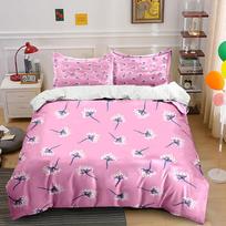 Pink Dandelion Print Bedding Set Bedding Duvet Cover Set Duvet Cover Pillowcases (1 * Duvet Cover 2 * Pillowcases, without duvet insert) 135x200cm
