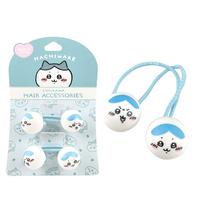 Hachiware Hair Bell Ball Hair Pony SHOBIDO CW19868 Tie, 2-Pack, balta