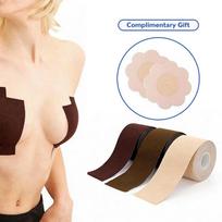 Xingda Individuali Nematoma Lipni Liemenėlė Krūtinės Juosta Elastingas Krūtinės Atramos Kineziologinė Juosta su Nemokamais Gėlių Formos Spenelių Užsegimais 5cm*5m juoda