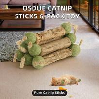 OSDUE Cute Catnip Sticks 6 Pieces Cat Chew Toy Matatabi Stick Natural Feathers Interactive Indoor Toy Edible Balls Teeth (Brown,20CM) ruda