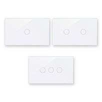 In Stock Tuya Zigbee Smart Light Switch Touch Glass Single Fire No Neutral Required Wall  Electrical Switch (White,118*72*38mm&1 Gang) balta