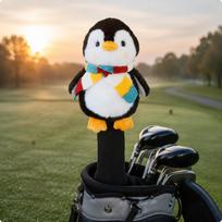 Pliušinė pingvino galvos apsauga Minkšta pliušinė golfo lazos galvutės apsauga Megzta skara fairway medienai Fairway Wood a