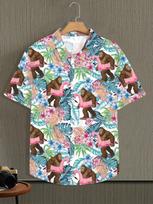 Men's Shirts Hawaii Purple Beach Gorilla Graphic Shirt 2024 Summer New Hawaiian Turndown Button Short Sleeve Fashion Street S