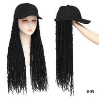 Julianna Hair  Factory Synthetic Bomb Twist Baseball Cap Wig Bomb Twist Hat Wigs (as the picture,14 in)