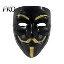 Kietojo plastiko kaukė Helovinas Vyro veido kaukė, Reguliuojamas elastinis dirželis Kostiumas Pilnas Vaiduoklių šokis Anoniminis veikėjas Hip Hop vakarėliams Cosplay dekoracijos