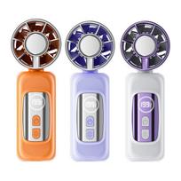 Mini USB Digital Display Handheld Fan with Semiconductor Cooling, 199-Speed Turbo Outdoor Portable 1pc balta