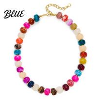 Charming Neck Jewelry Chunky Colorful Beaded Choker Resin Beads Necklace A