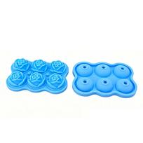 Easy Release Silicone Ice Cube Mold 6 Cubes Ice Making Accessory Rose Ice Cube Tray  Party mėlyna