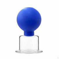 Blue Glass Cupping Set, Fire Set with Silicone Bulbs, Vacuum Suction for Massage & Beauty, 4