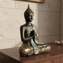 Southeast Asian Buddha Ornament Meditation Influenced Thai Design Figurine Intricate
