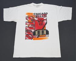 Rare Vintage SUNRISE SPORTSWEAR Chicago Bulls United Center T Shirt 90s White XL XXXXL