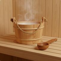 4L Wood Sauna Bucket HeatResistant and Ladle Set Spa Equipment for room