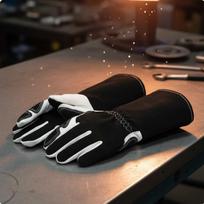 TIG Metalworking Gloves Aramid Fiber Fireproof Thread Heat Resistant PU Leather Flexible