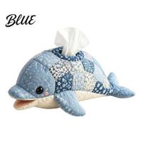 Clownfish Tissue Holder DIY Box Top Opening Soft Fabric Cover Marine Animal Theme Healing Home Decor Dispenser Multipurpose Patchwork Designs C