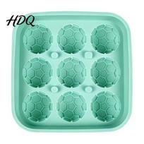 Easy Release Silicone Mold Soccer Ball Ice Cube Tray World Mug Shape 9Grid žalia