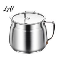 Rust-resistant Oil Pot Bacon Grease Container with Strainer And Lid 1.5/2L Stainless 1.5 Liter ordinary