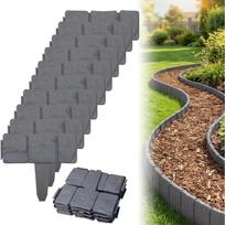 Imituoto akmens sodo tvora, Kraštovaizdžio apvadai be kasimo, Dirbtinio akmens sodo apvado kraštas, Susikabinantys kraštovaizdžio apvado paneliai beige