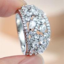 White Zircon Water Drop Crystal Stone Engagement Rings For Women Vintage CopperColor Wedding Band Birthstone Jewelry Party Gift 7