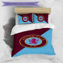 Aston Villa Football Printed 3 Pieces Bedding Set, Comfortable Skin Friendly Bedroom Duvet Cover Set 135cm*200cm