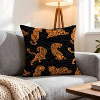 Pattern Tigers Print Cushion Cover 1Pcs Decorative Covers Soft Cushion Case For Sofa Couch Decor 40X40 45X45 Pillowcases Peach skin 18*18(CM)-1Pcs