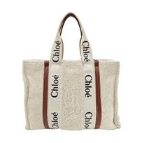 [Pre-Owned] Woody Logo Print Webbing Autumn Winter Warm Recommended Leather Shoulder Tote Bag - Very Good #ANUBKF ONE SIZE
