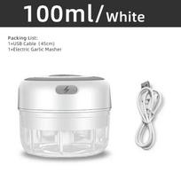 100/250ml Mini elektrinis česnako smulkintuvas Daržovių pjaustyklė Čili smulkintuvas Patvarus česnako smulkintuvas USB įkrovimas Virtuvės reikmenys
