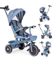 Triratukas-vežimėlis 2-in-1 sukamoji sėdynė sulankstomas stogelis mėlynas - ECOTOYS