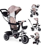 Triratukas-vežimėlis 2-in-1 ECOTOYS, pasukama sėdynė, sulankstomas stogelis, smėlio spalvos