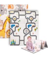 Folding Children’s Mat inSPORTline Michlino 180 x 160 x 1.2 cm - Safari/Silnice