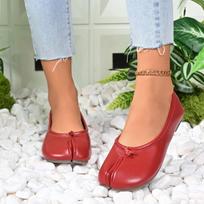 Madingi Batai Moterims Jaukūs Odiniai Plokščiapadžiai Split Kanopos Piršto Loaferiai Femme Mary Džinsiniai Mocasins Ponios Balerinos Batai 35 raudona
