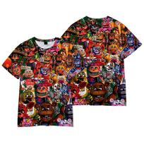 Summer Game Five Nights At Freddys T Shirts 3D Printed Casual Graphics Harajuku Short Sleeves Girls XS