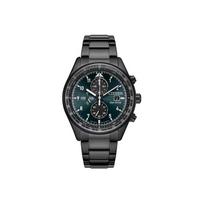Citizen Eco-Drive Series Stainless Steel BIP Case Watch With Crystal Glass Solar Quartz Movement Unisex Watches Black CA0775-87X Regular Watch Box,Green Dial CA0775-87X