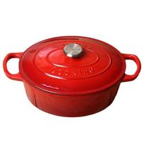28cm Enameled Cast Iron Oval Dutch Oven for Braising Broiling Bread Baking 5L Saucepan Kitchen Utensil Cast Iron Casserole Dish