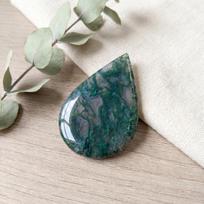 Polished Crystal Moss Agate Teardrop Engraved Feng Shui Collectible Home Decor Tabletop Ornament-CrystalHola 4-6cm