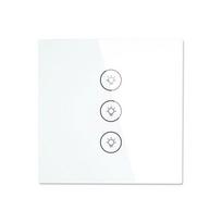 Well-Selling 3 Gang EU Wifi Smart Touch Switch New Type with Alexa for Wall Lighting Max Current 10A (White,86*86mm&Eu Standard) balta