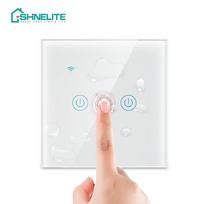 2025 EU UK Standard Wifi/Zigbee Tuya Smart Wall Switches Socket 1/2/3/4 Gang Home Light Touch Switch (Grey,86*86mm&Eu Standard) pilka