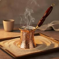 Turkiška kavos viryklė Rankų darbo Tradicinis dizainas Varis Namams No 2 Wood Handle